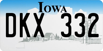 IA license plate DKX332