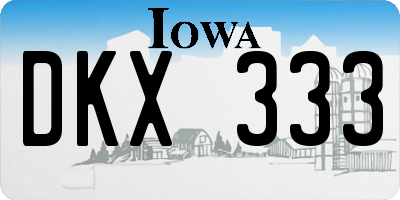 IA license plate DKX333