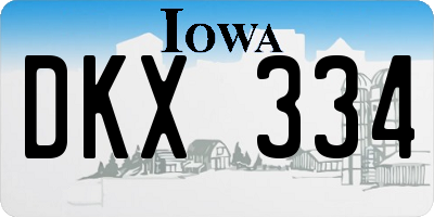 IA license plate DKX334