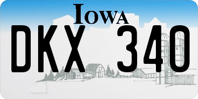 IA license plate DKX340