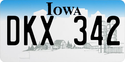 IA license plate DKX342