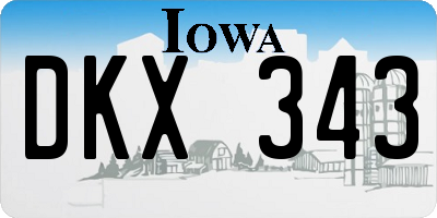 IA license plate DKX343