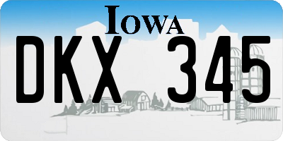 IA license plate DKX345