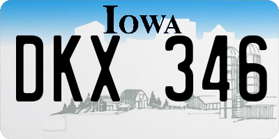 IA license plate DKX346