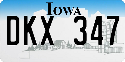 IA license plate DKX347