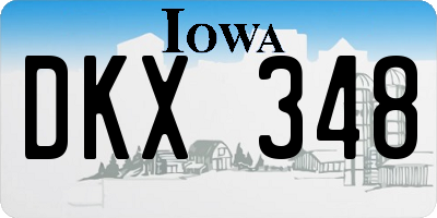 IA license plate DKX348