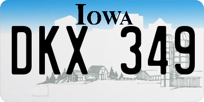 IA license plate DKX349