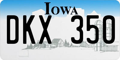 IA license plate DKX350