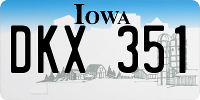 IA license plate DKX351