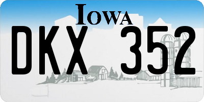 IA license plate DKX352
