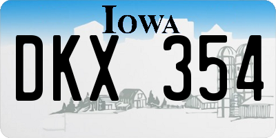 IA license plate DKX354