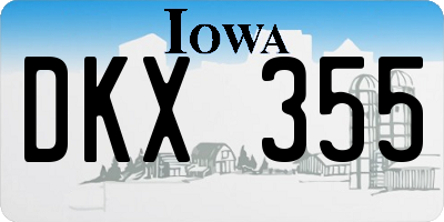 IA license plate DKX355