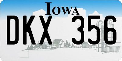 IA license plate DKX356