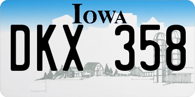 IA license plate DKX358