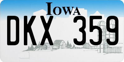 IA license plate DKX359