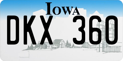 IA license plate DKX360