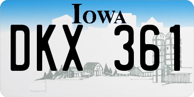 IA license plate DKX361