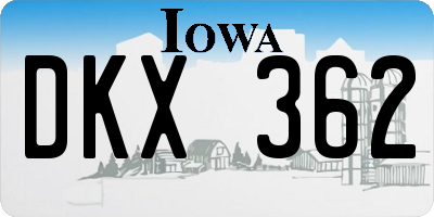 IA license plate DKX362