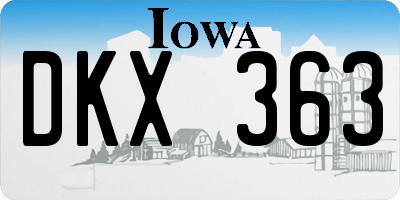 IA license plate DKX363