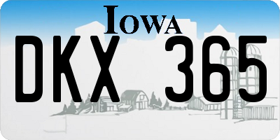 IA license plate DKX365