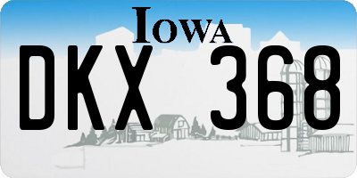 IA license plate DKX368