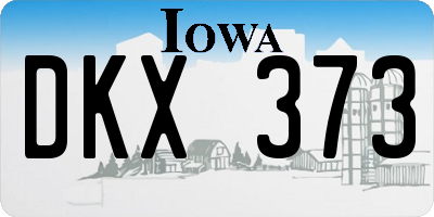 IA license plate DKX373