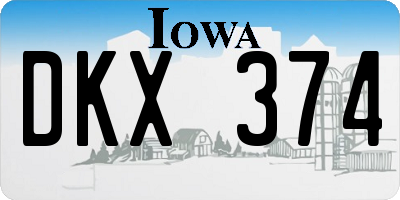IA license plate DKX374