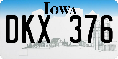 IA license plate DKX376