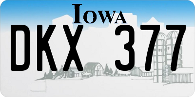 IA license plate DKX377