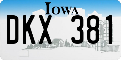 IA license plate DKX381