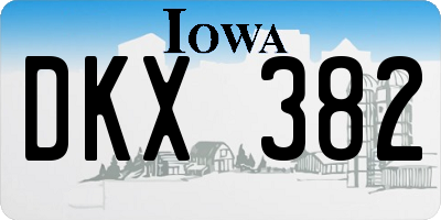 IA license plate DKX382