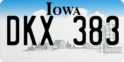 IA license plate DKX383