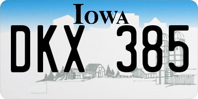 IA license plate DKX385