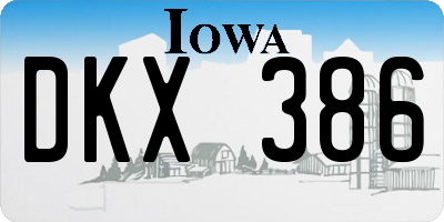 IA license plate DKX386