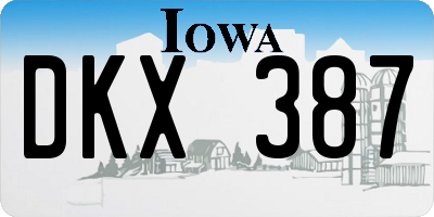 IA license plate DKX387