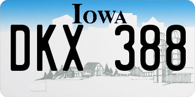 IA license plate DKX388