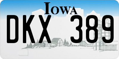 IA license plate DKX389
