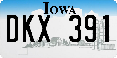 IA license plate DKX391