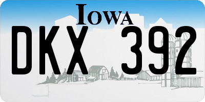 IA license plate DKX392