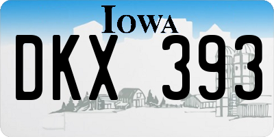 IA license plate DKX393