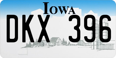 IA license plate DKX396