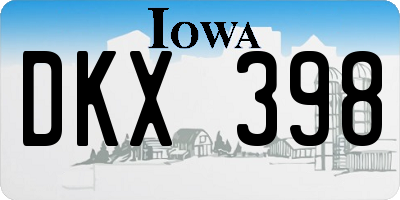 IA license plate DKX398