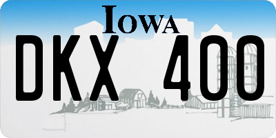 IA license plate DKX400