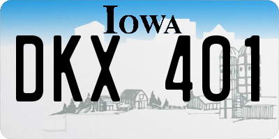 IA license plate DKX401
