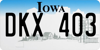 IA license plate DKX403