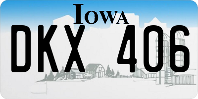 IA license plate DKX406