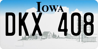 IA license plate DKX408
