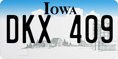 IA license plate DKX409