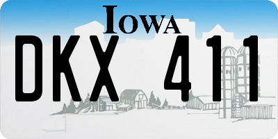 IA license plate DKX411