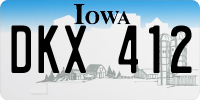 IA license plate DKX412
